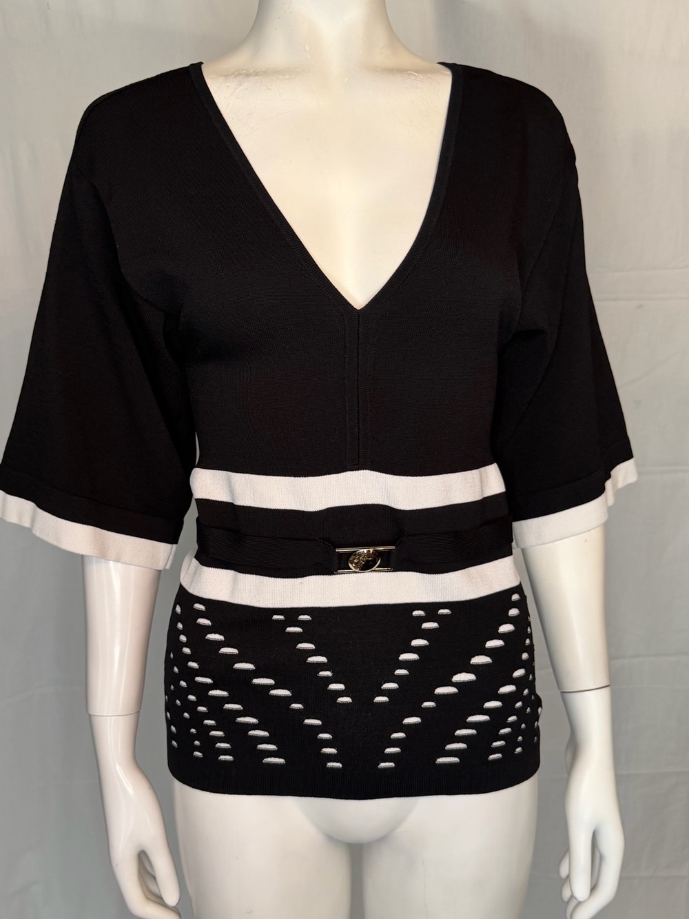 Versace Collection Black Sweater with White Tag